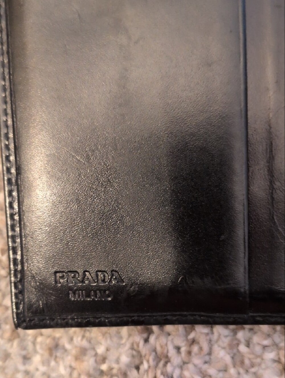 Vintage Prada Black Leather Wallet with Silver Logo Plate - Picture 8 of 16